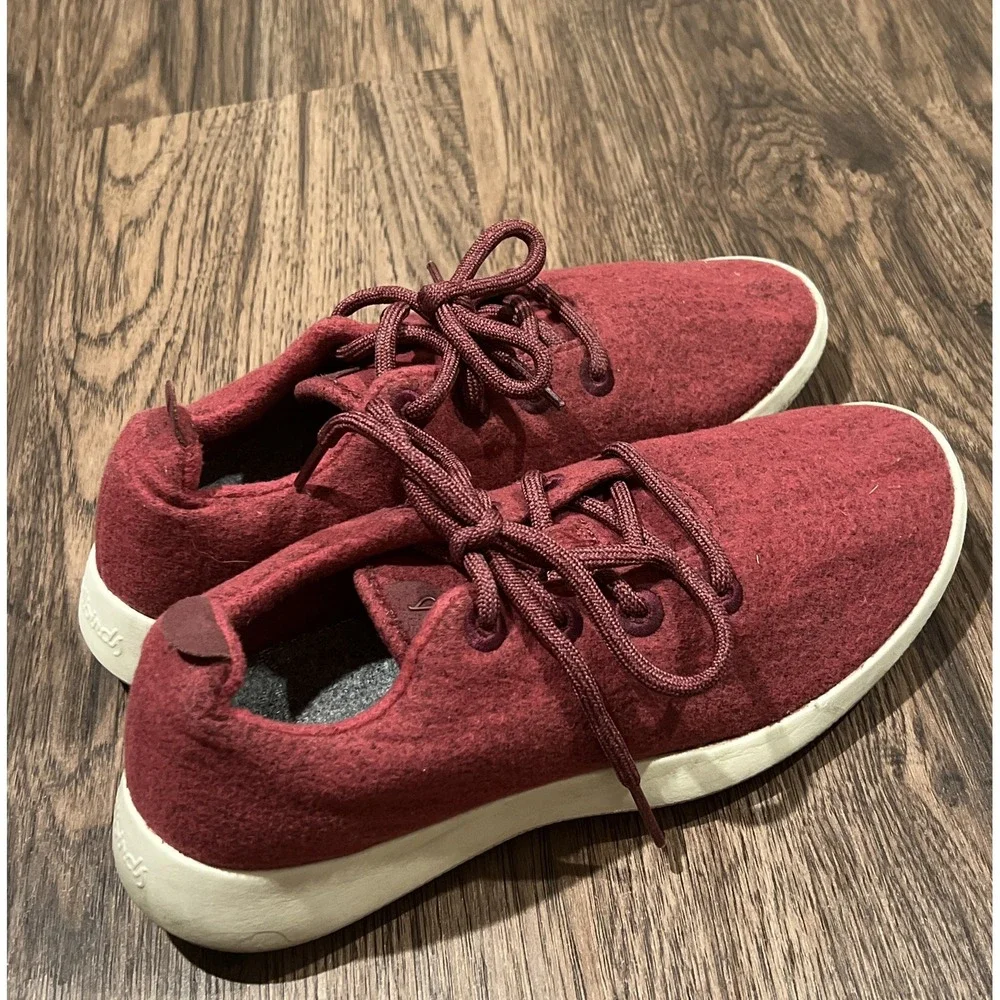 Allbirds Wool Runners Women's Size 9 US Burgundy Running Walking Sneakers Shoes
